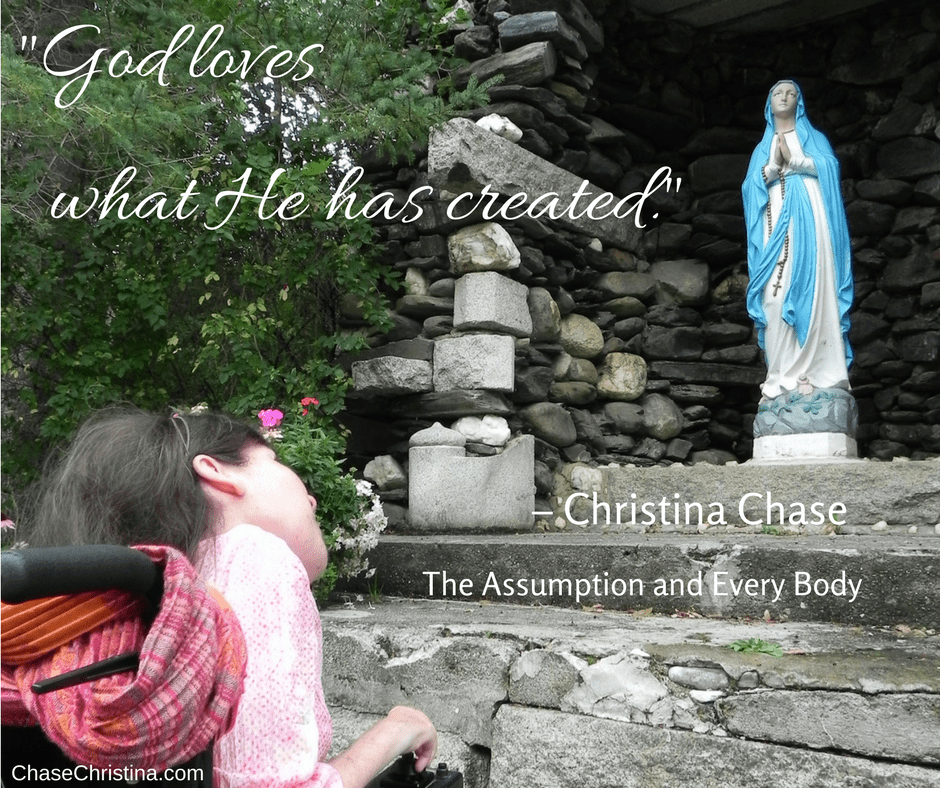 Assumption, Virgin Mary, wheelchair