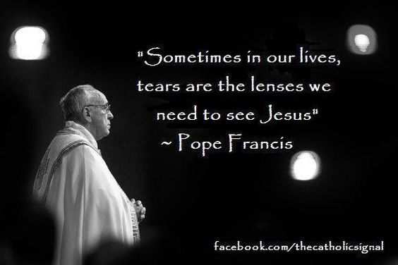 Pope Francis tears