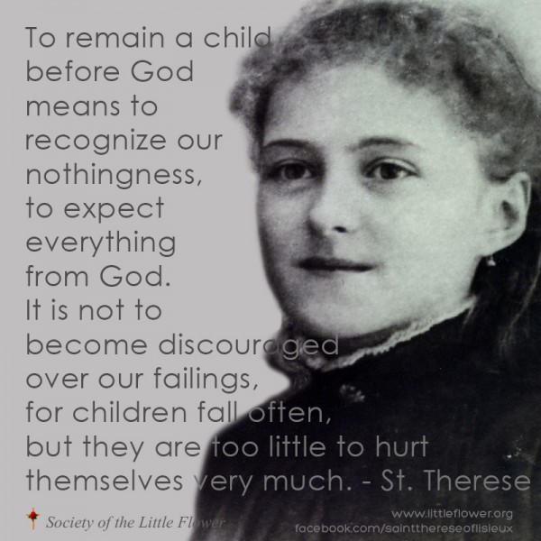 quote Saint Therese child fall