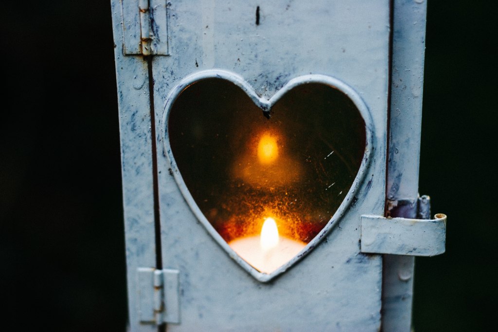 Heart, lamp, candle, Light