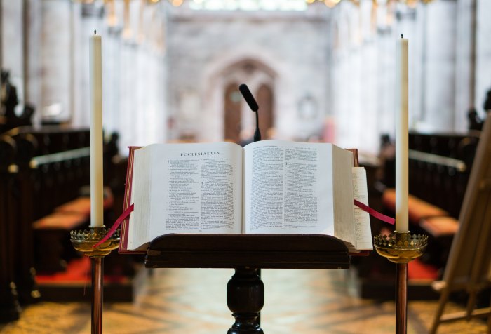 Bible, funeral, Mass, church