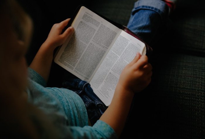 Child holding book