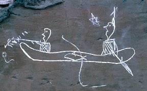 Mi'kmrq petroglyphs canoe hunting