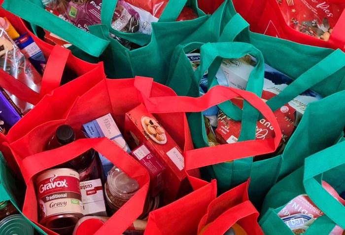 an excess of filled grocery bags