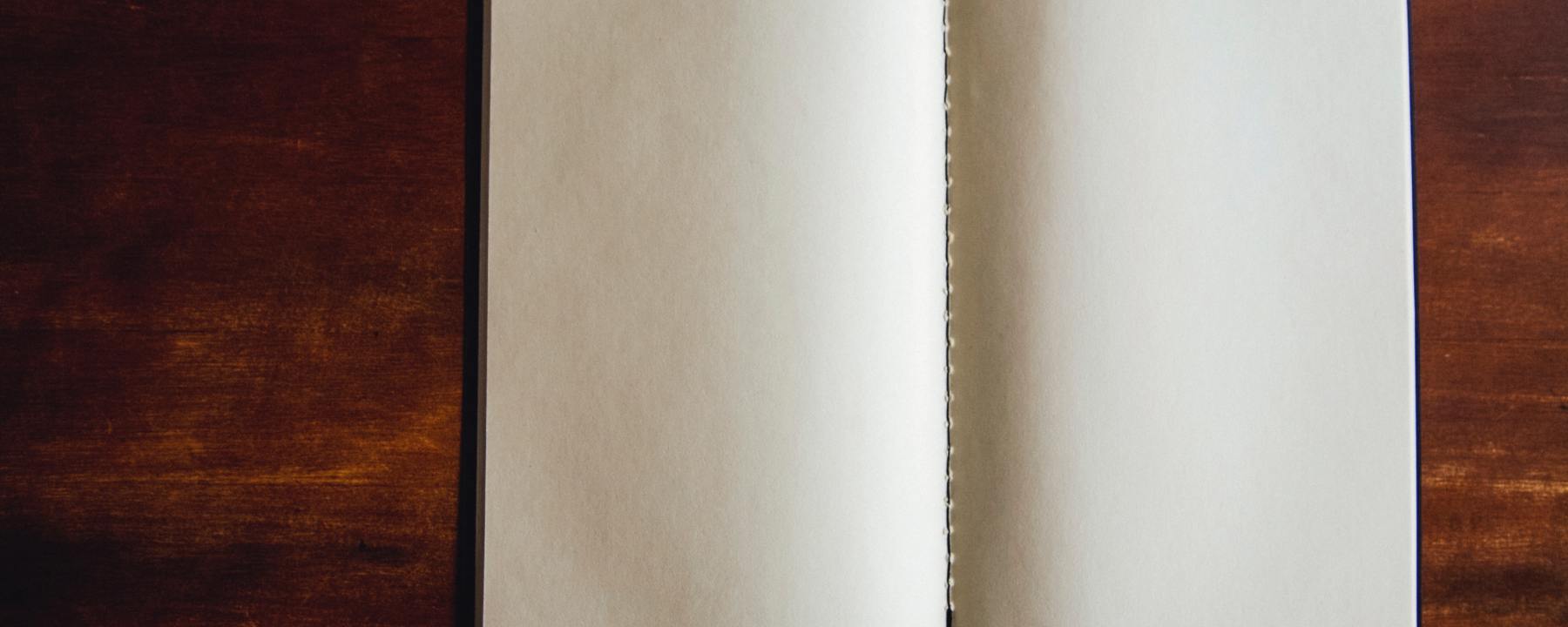 blank book denoting the absence of progress on writing my memoir